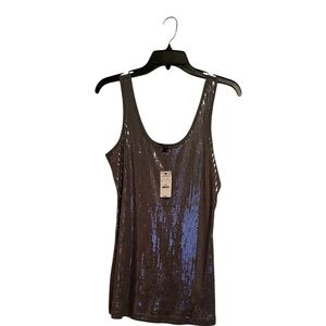 Express Silver Sequin Tank Top
